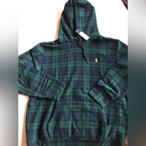 Polo Ralph Lauren Black Watch Green and Blue Plaid Hoodie